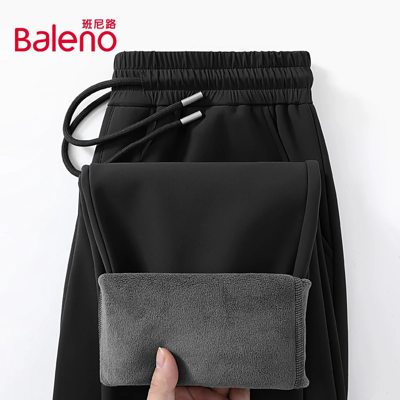 班尼路420G重磅奥粒绒保暖裤男2024年冬季宽松休闲长裤直筒卫裤PC