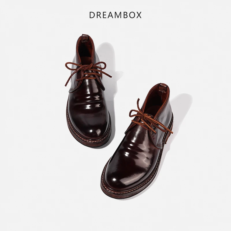 dreambox钧博女士洋气高级短靴vibram固特异冬季女鞋意大利马臀皮
