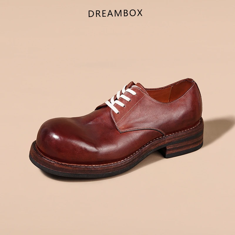 dreambox钧博vibram大头德比鞋男士商务休闲皮鞋马皮固特异米奇鞋