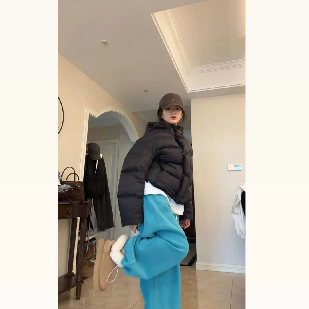 韩国东大门慵懒风秋冬季加绒阔腿裤宽松高腰摇粒绒加厚百搭长裤女