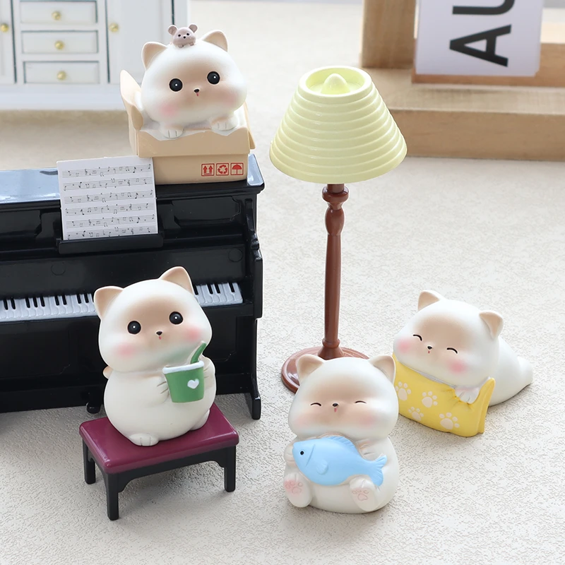 创意迷你猫咪摆件房间办公桌面车载装饰品可爱啾咪猫女生闺蜜礼物