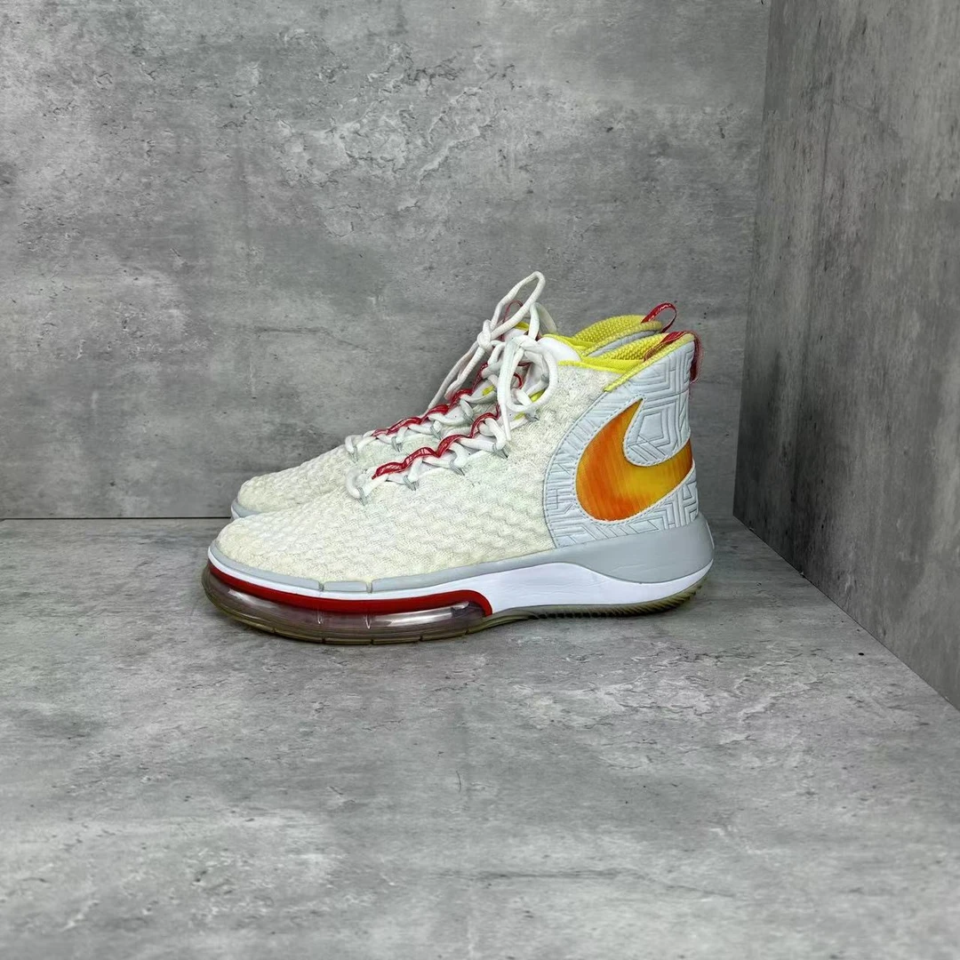 42码 Nike AlphaDunk EP 高帮 篮球鞋 黄红白