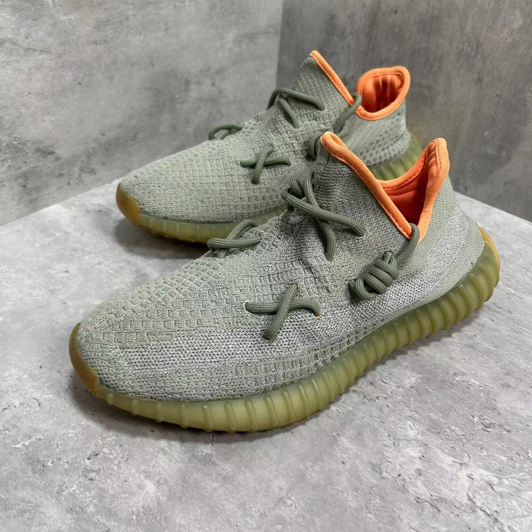 44.5码 adidas Yeezy 350 V2 低帮 运动休闲鞋 灰橙 工价2279