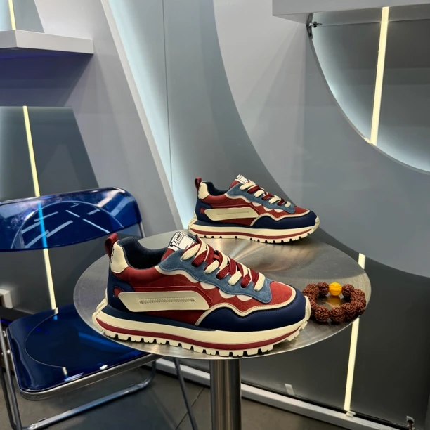 男鞋秋季拼色男士休闲百搭厚底高帮低帮潮鞋潮流时尚复古舒适秋冬