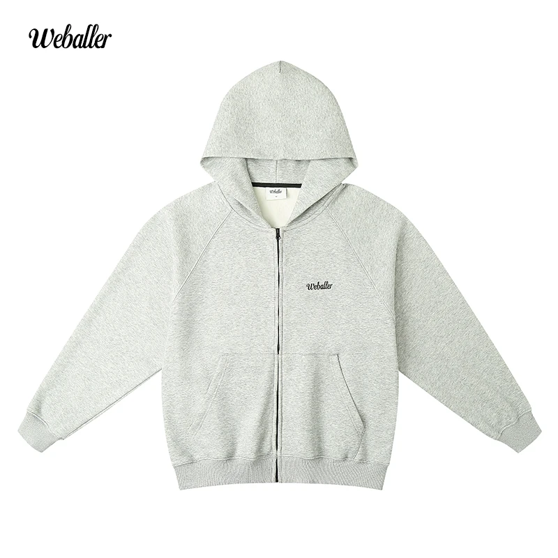 WEBALLER秋冬季奥粒绒拉链连帽投篮卫衣保暖美式帽衫舒适加厚