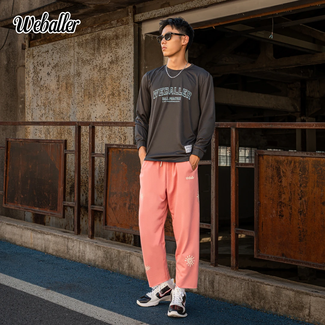 WEBALLER新款美式九分毛圈卫裤篮球运动训练长裤休闲裤户外男士