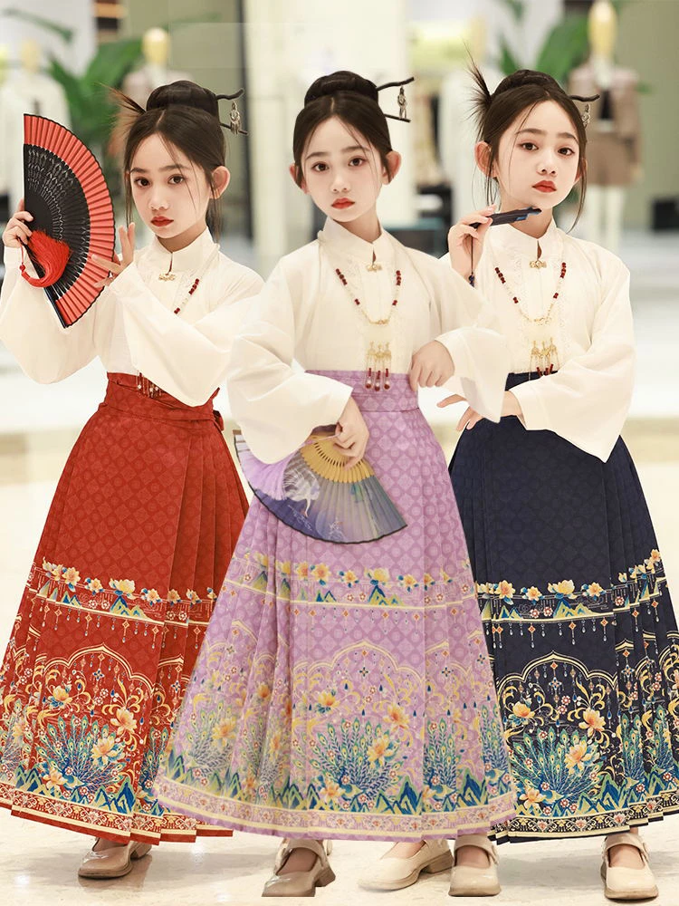 女童马面套装日常新款儿童中国半身裙古装宝宝汉服夏季唐装薄款