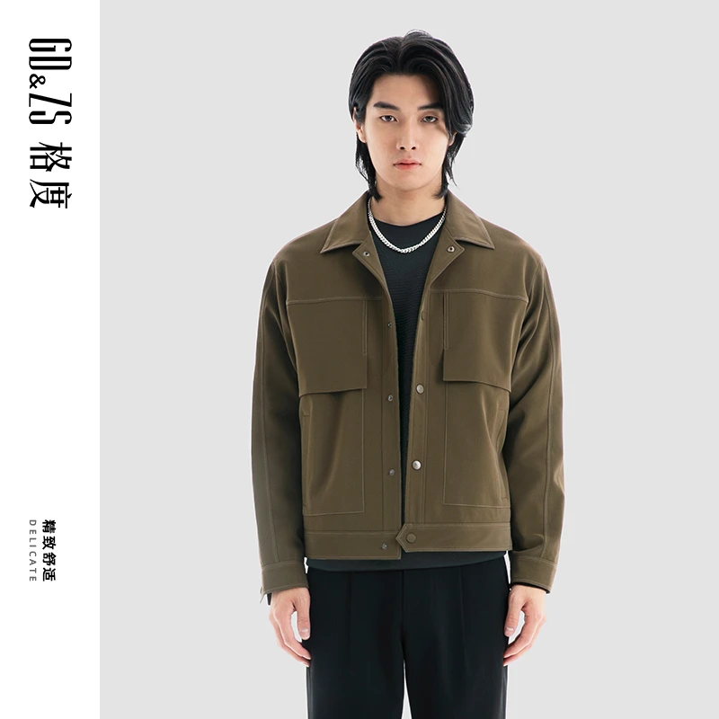 GDZS格度佐致品牌男装-秋冬男士浅咖色保暖双层茄克OCBCB1307