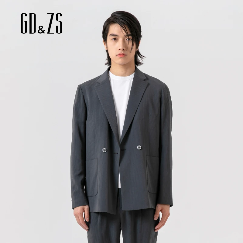GDZS格度佐致品牌男装-春夏时尚百搭灰色休闲西服NBBBB1113