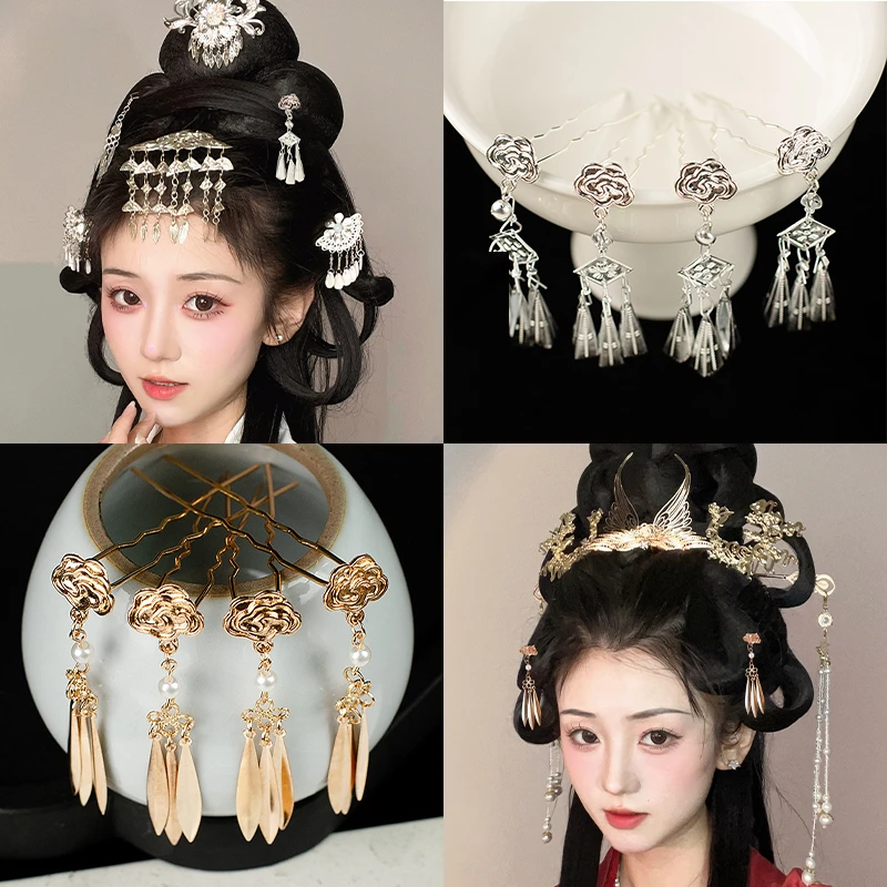 古风日常点缀盘发小发钗簪子配饰U型簪发饰汉服头饰