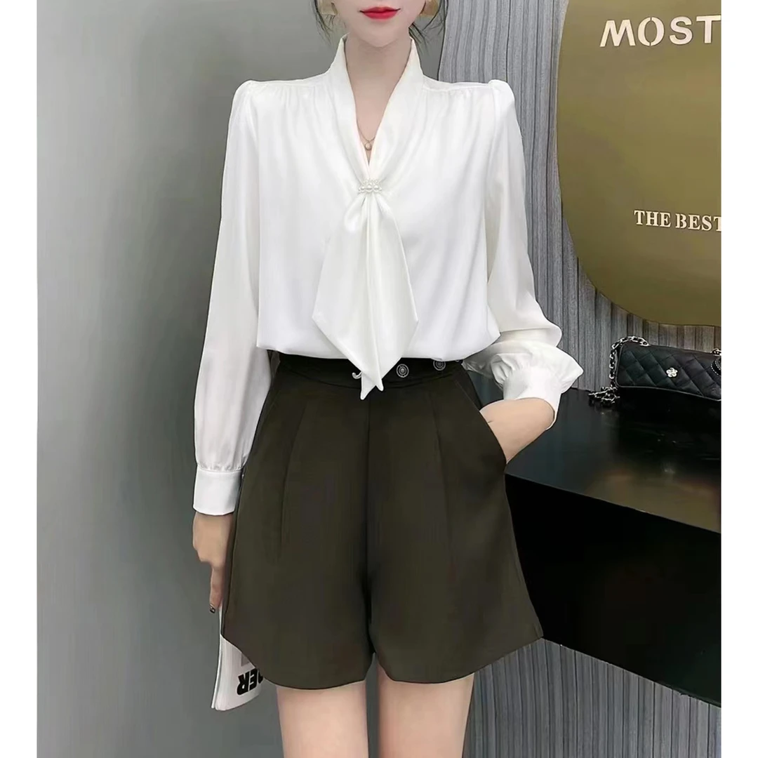 【龙掌柜】洋气长袖气质百搭女士设计感衬衫春简约时尚上衣CS01