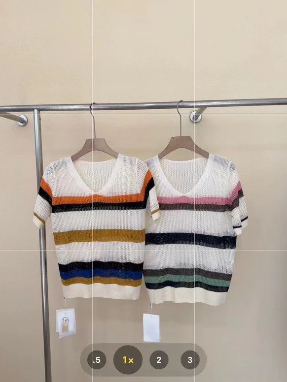 夏款女装镂空短袖V领针织衫女士上衣