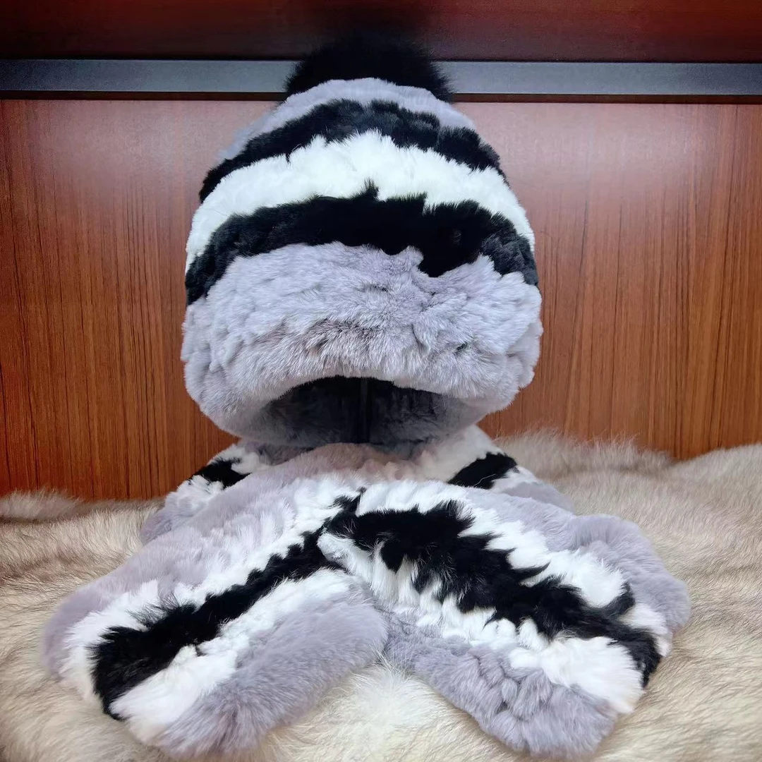 《野儿服饰》TZ-01*獭兔毛 加厚皮草保暖 编织套装