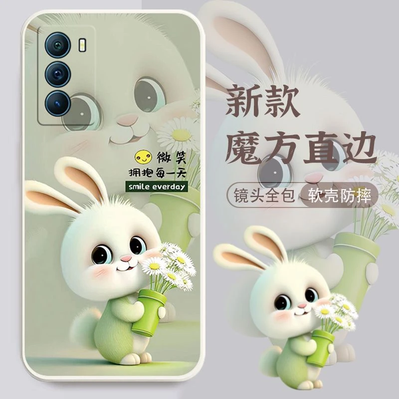 vivoT1手机壳V2115A全包边防摔保护套女可爱兔子网红新款硅胶软壳