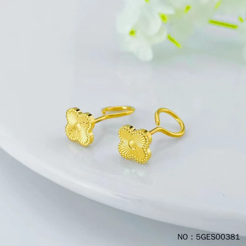 黄金耳钉足金999四叶草耳饰黄金首饰直播间时尚经典百搭气质款式