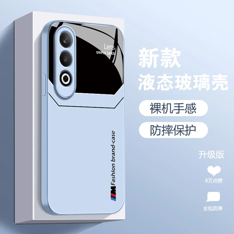 适用OPPOK12手机壳大视窗液态玻璃高级感全包边防摔新款保护套