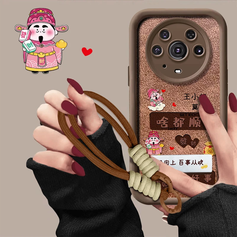 适用于荣耀magic3pro手机壳啥都顺中天眼阶梯小羊皮百家姓秋冬