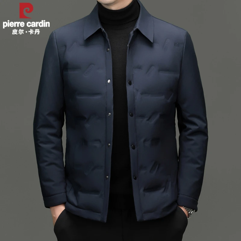 皮尔卡丹轻薄羽绒服男士商务休闲秋冬新款保暖大码夹克立领外套男
