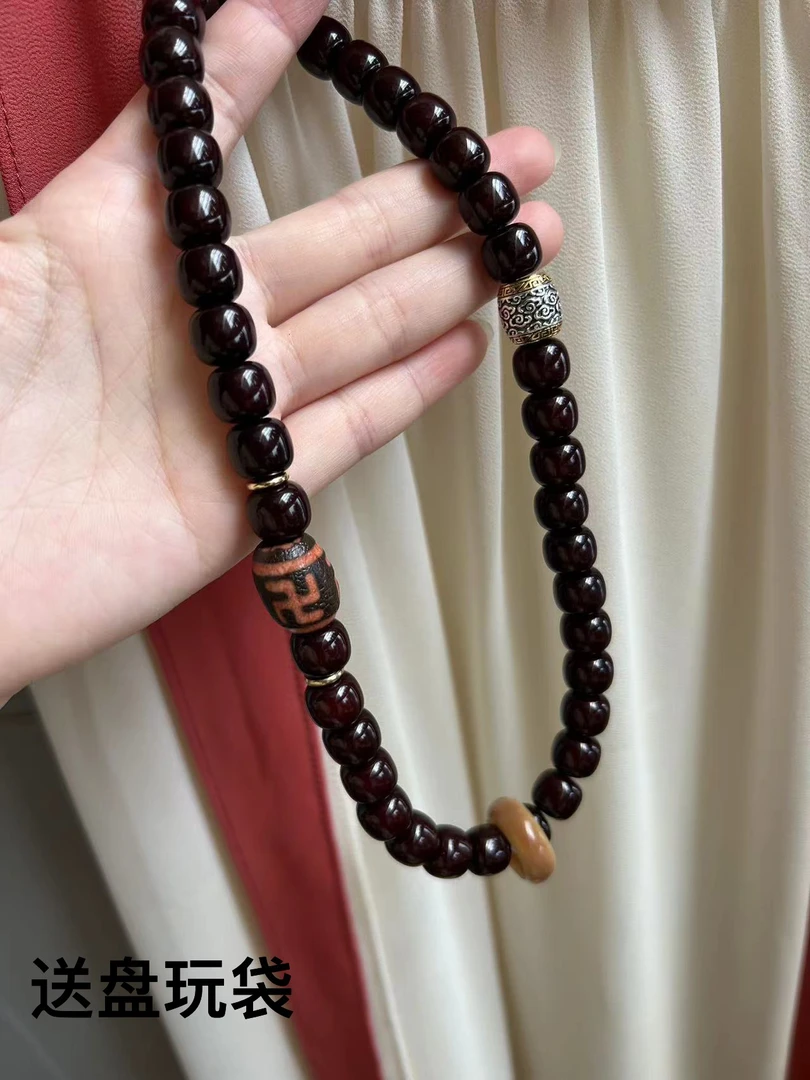 【糖心墨玉】十年老料菩提原创设计手串10x11mm