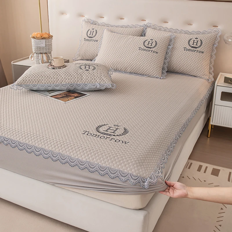 清凉夏季100%冰丝凉席床笠款三件套可机洗柔软冰豆豆冰丝席空调席