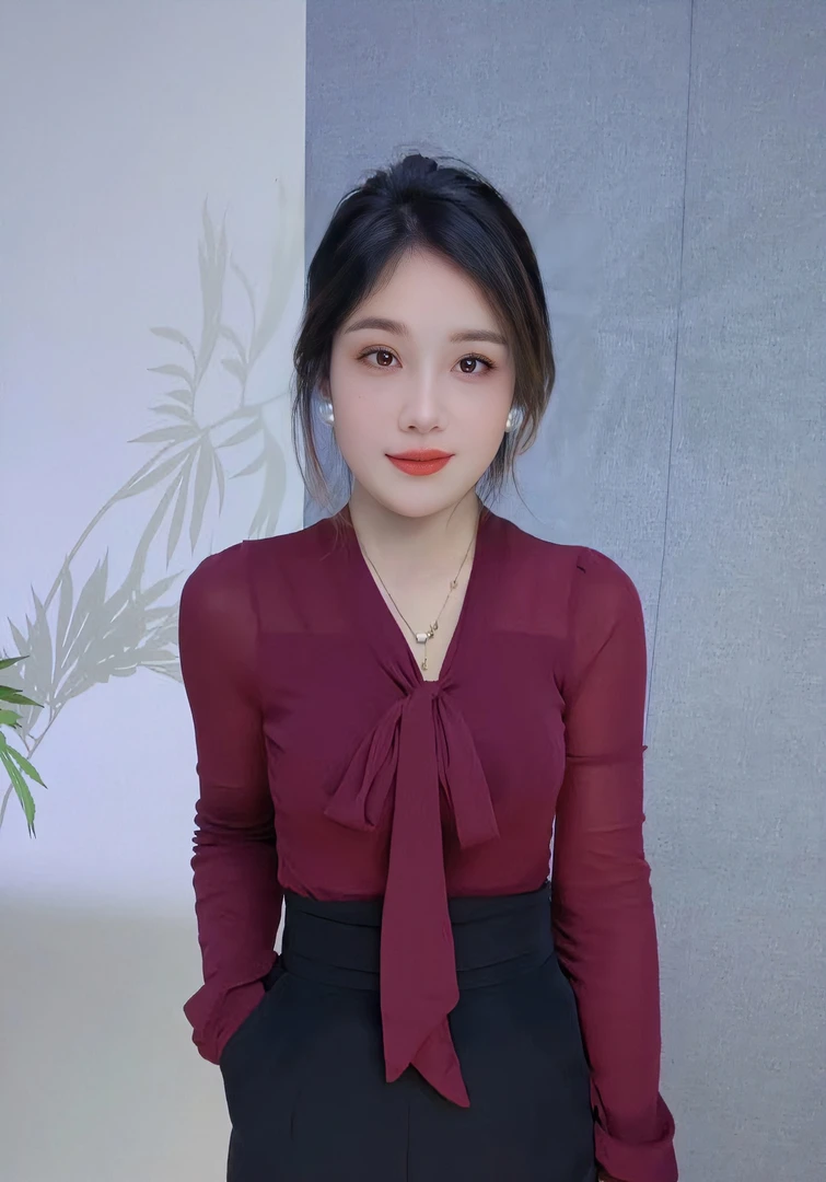 蝴蝶结网纱长袖V领上衣女春季新款洋气时尚小衫气质别致T恤女8301