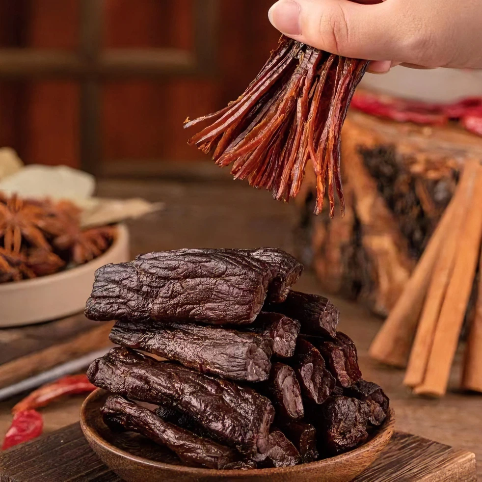 (500g)风干牛肉干炭烤8成干追剧小零食