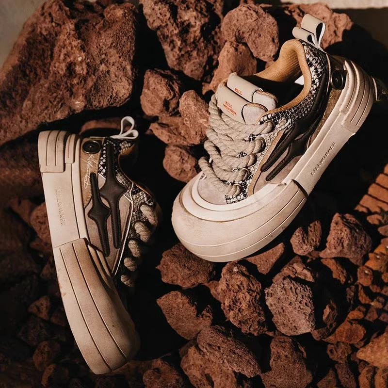 浅春系/欧若风KILLWINNER”开口笑高能感复古小个字kill winner鞋