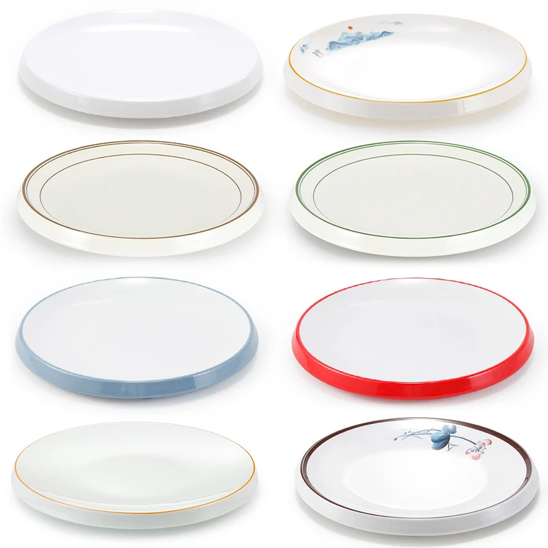 密胺盘子创意酒店餐具西餐盘意境菜盘凉菜盘商用圆盘饭店炒菜盘子