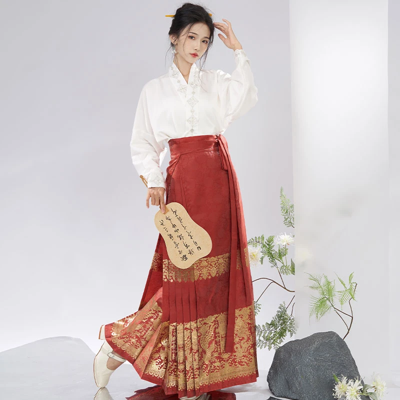 南湘玥【龙凤宫灯】原创明制汉服织金纱马面裙日常中国风薄款小个子