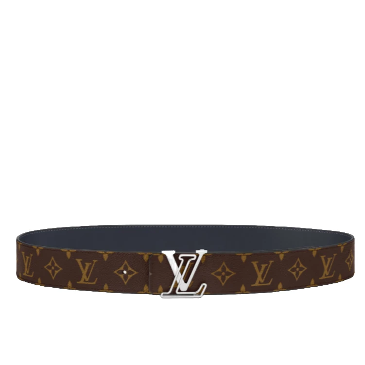 99新 LouisVuitton/路易威登 银标老花蓝色内里双面腰带 4CM宽 LV