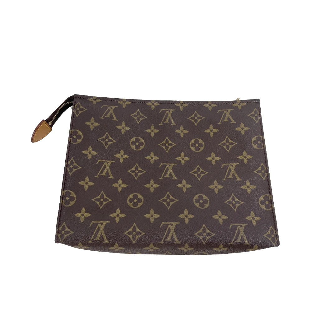 95新 LouisVuitton/路易威登 老花手拿洗漱包26植鞣革升级