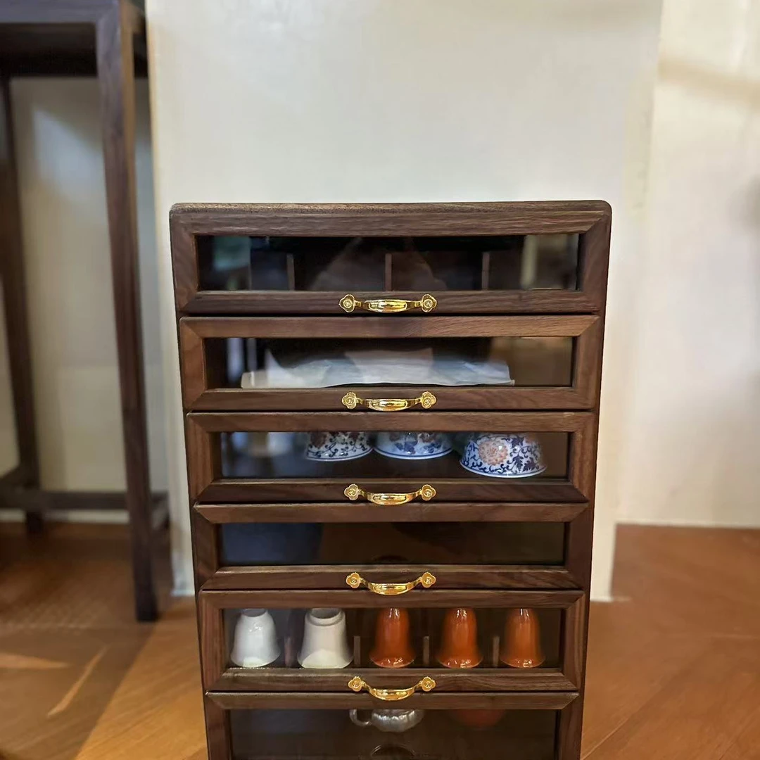 黑胡桃全实木牙科柜储物柜阳台茶桌小茶台
