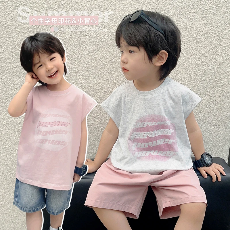 男童印花背心无袖夏装夏新款婴儿童装宝宝小童夏季上衣潮薄X4517
