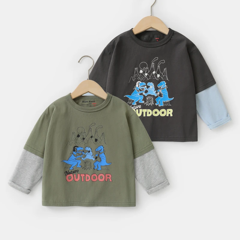 【秋款上新】男童山系长袖T恤秋装春秋童装打底衫上衣秋季U14649