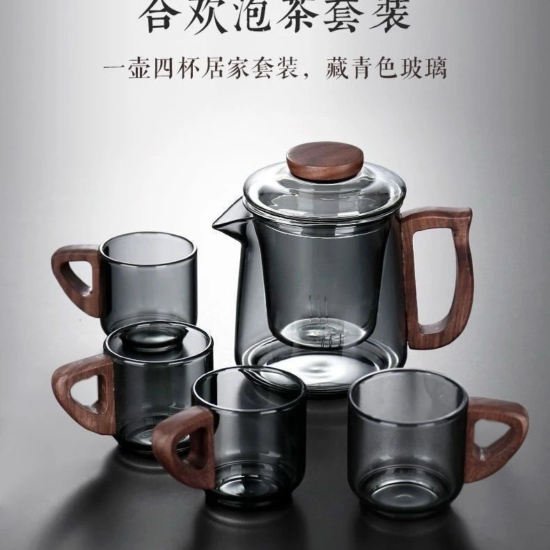 简约玻璃泡茶壶单壶过滤茶水分离耐高温壶日式功夫茶具花茶壶家用