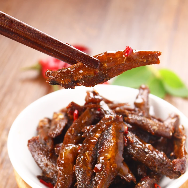 润进鱼仔酱汁香辣山椒小鱼干即食麻辣湖南特产小吃休 零食秋刀鱼