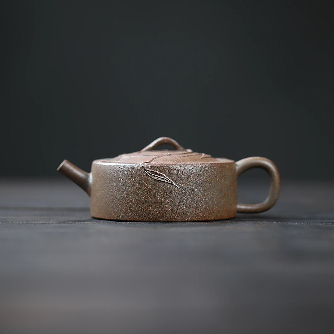 【合一文人茶器】段泥柴烧 贴竹小周盘70cc
