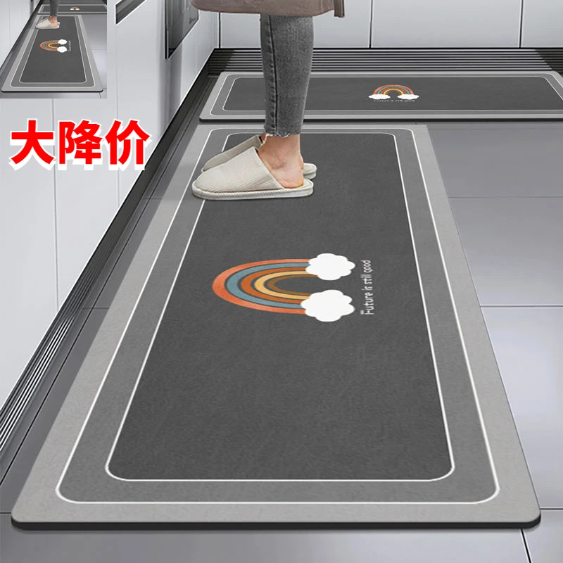 硅藻泥软地垫厨房吸油吸水脚垫家用垫耐脏可擦速干垫防水防油防滑