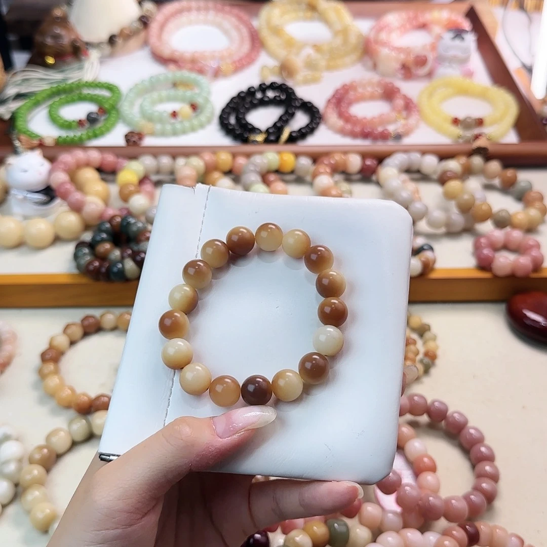 白玉菩提吊坠12 炭烧圆珠