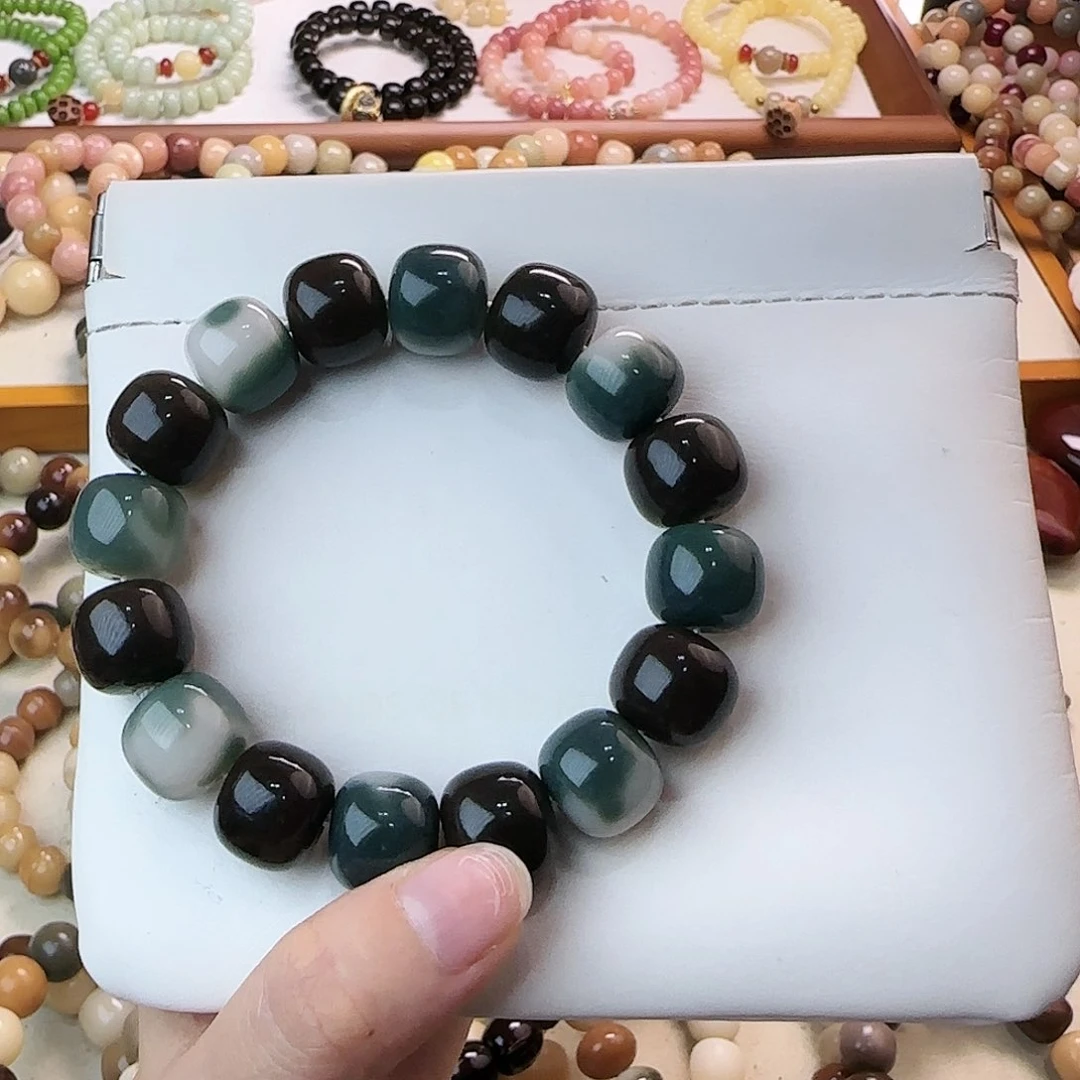 白玉菩提吊坠14轻舟桶珠