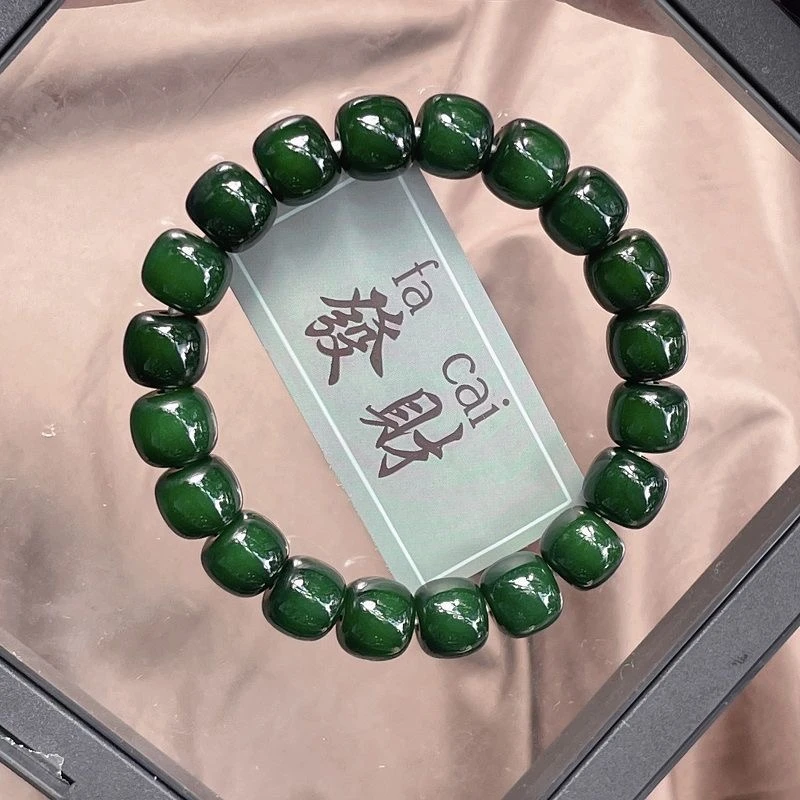 一念禅艺 精品老料娘娘绿精修菩提根绕指柔文玩男女手串佛珠正品