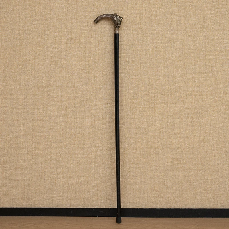 民国 银制狮头手杖 古董收藏