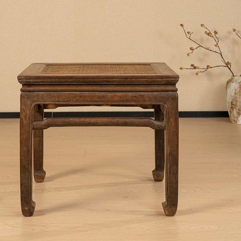 清早期 黄花梨束腰罗锅枨马蹄腿方凳明清家具收藏海南黄花梨凳子