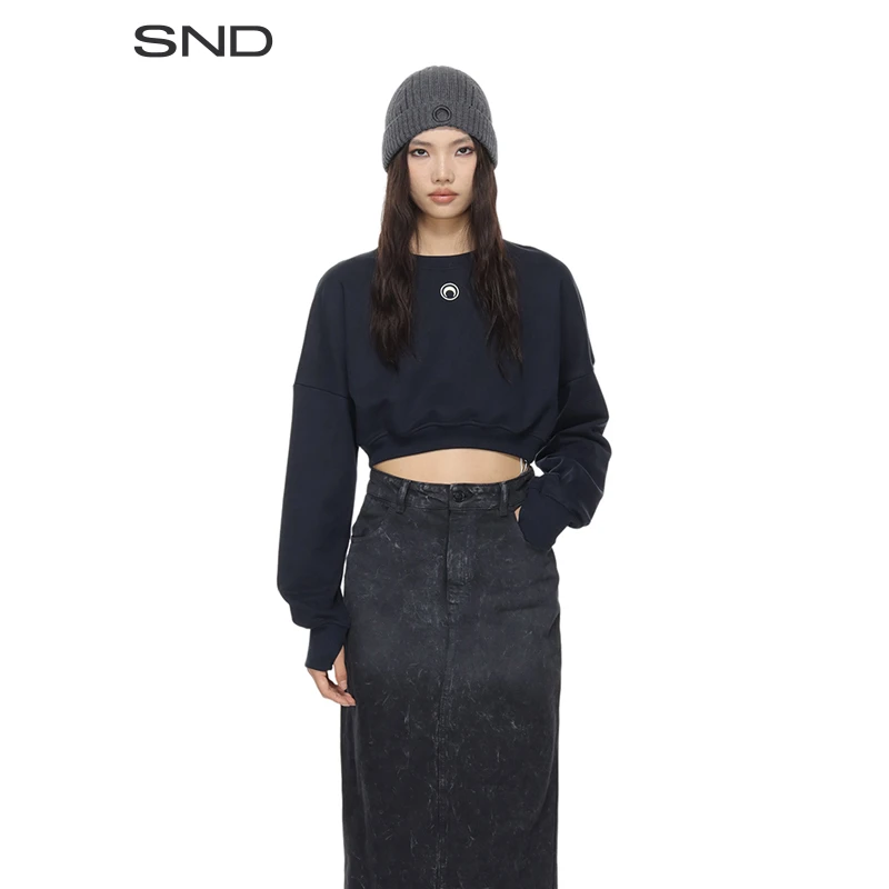 【MARINE SERRE 设计师品牌】SND AW24 LOGO ZR短款运动衫
