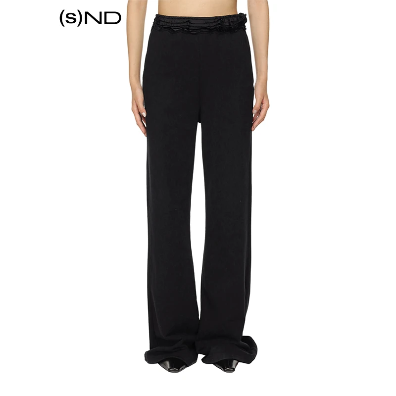 【MM6 设计师品牌】SND PF24 休闲宽松长裤  黑色春夏修身