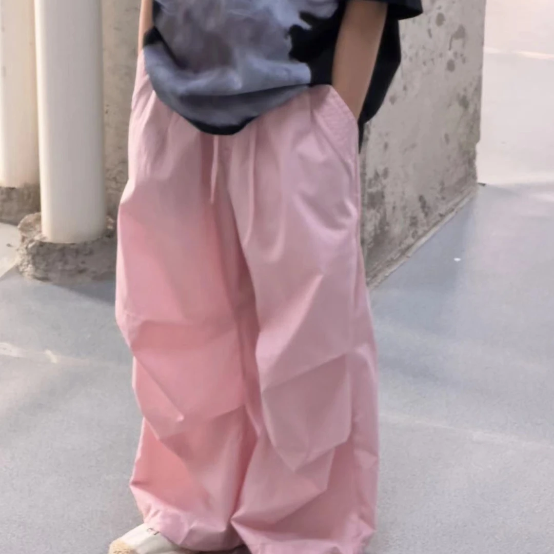 【设计师品牌】韩版时尚中大童亲子纯色多色简约百搭伞兵裤 6017