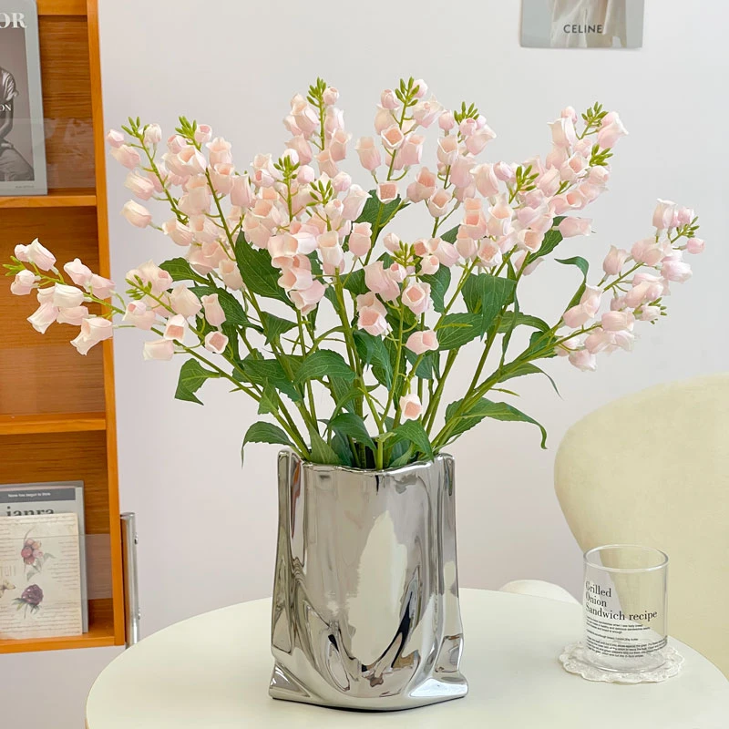 轻奢高端铃兰仿真花假花客厅房间电视柜餐桌摆设长枝装饰花瓶插花