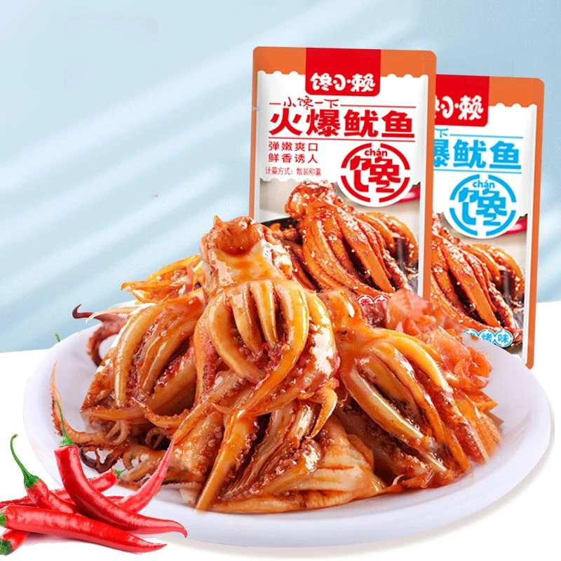 杏鲍菇香辣鱿鱼丝即食零食海鲜熟食办公休闲零食下酒菜零食小吃