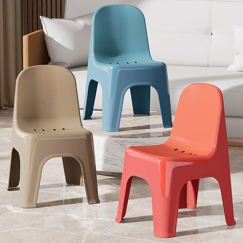 北欧加厚塑料小靠背椅家用换鞋矮凳儿童靠背椅成人茶几矮凳子防滑