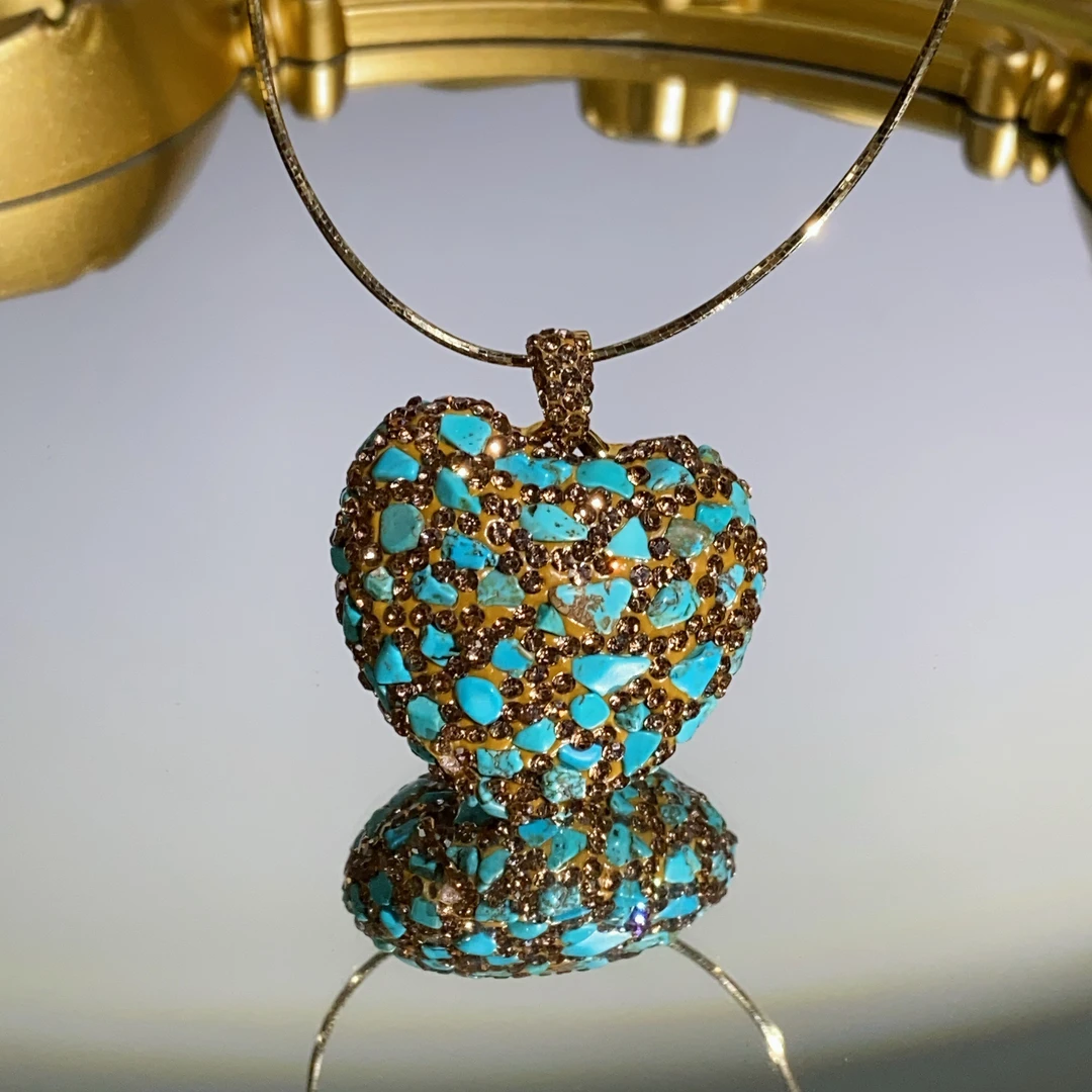 铜合金合成锆石吊坠 TTSD 爱心ms时尚设计吊坠 3682气质轻奢百搭